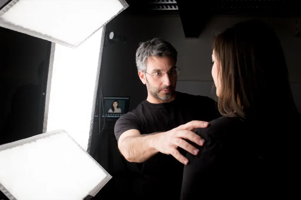 Guidage d'une posture en studio photo